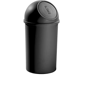helit Push-Abfallbehälter, aus Polypropylen, schwarz, Volumen 25 l, VE 3 Stk