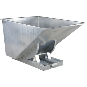 kaiserkraft Contentor basculante, aço, galvanizado, volume 1,1 m³, Contentor basculante, aço, galvanizado, volume 1,1 m³. A galvanização de alta