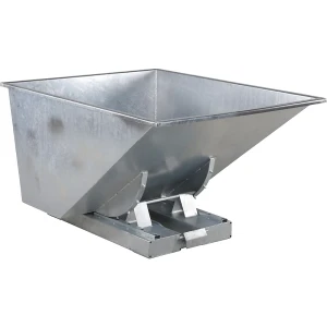 kaiserkraft Contentor basculante, aço, galvanizado, volume 0,9 m³, Contentor basculante, aço, galvanizado, volume 0,9 m³. A galvanização de alta