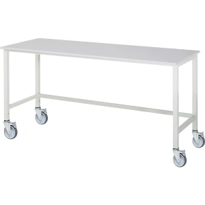 eurokraft pro Mesa de trabalho ESD móvel , altura de trabalho 975 - 1175 mm, LxP 2000 x 800 mm, Mesa de trabalho ESD móvel, altura de trabalho 975 -