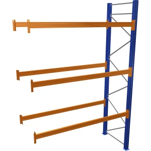 SCHULTE Palettenregal, blau/orange, HxBxT 4000 x 2700 x 1100 mm, Fachlast 2463 kg, Anbauregal