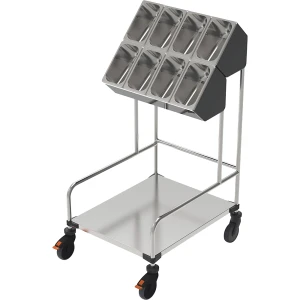 kaiserkraft Carro de tabuleiros e talheres, de duas peças, CxLxA 648 x 787 x 1350 mm, Carro de tabuleiros e talheres, de duas peças, CxLxA 648 x 787 x