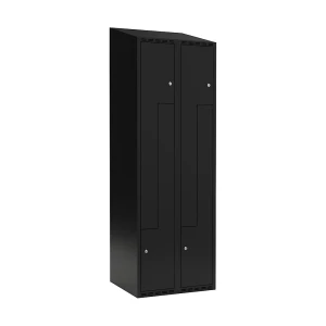 Z-Spind Fydor, 2 Abteile, schwarz, B 600 mm, schräge Dachform, Zylinderschloss kaiserkraft