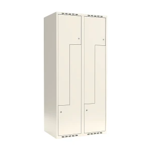 Z-Spind Fydor, 2 Abteile, weiß, B 800 mm, flache Dachform, Zylinderschloss kaiserkraft