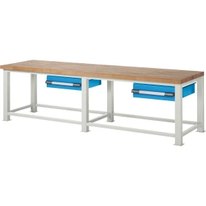 eurokraft pro Schwerlastwerkbank, 2 Schubladen, BxT 3000 x 900 mm, Traglast 2500 kg