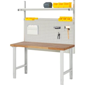 eurokraft pro Werkbank mit Systemaufbau Serie 7000, mit Systemaufbau 1, BxT 1500 x 700 mm