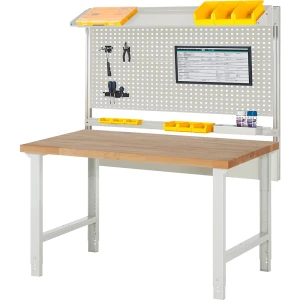eurokraft pro Werkbank mit Systemaufbau Serie 7000, mit Systemaufbau 2, BxT 1500 x 900 mm