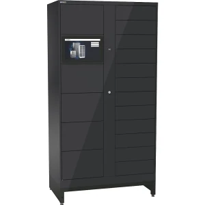 LISTA E-Multicabinet Fächerschrank, Basismodul, inkl. PC und Touchscreen, HxBxT 1970 x 1000 x 580 mm, 1 x 5/1 x 12 Fächer, anthrazitgrau, RFID