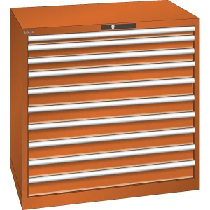 LISTA ESD-Schubladenschrank, BxTxH 1023 x 725 x 1000 mm, 10 Schubladen, Traglast 200 kg, orange