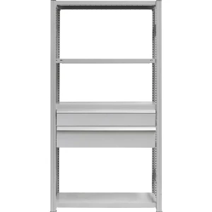 eurokraft pro Schubladen-Set, 2 Schubladen, pulverbeschichtet, BxT 1000 x 600 mm, Traglast 60 kg, Einbauhöhe 400 mm