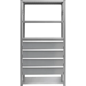 eurokraft pro Schubladen-Set, 4 Schubladen, verzinkt, BxT 1300 x 600 mm, Traglast 60 kg, Einbauhöhe 850 mm
