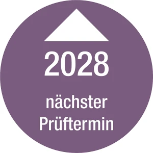 Nächster Prüftermin, Jahreszahl, Dokumentenfolie, Ø 25 mm, VE 10 Stk, 2028, violett kaiserkraft