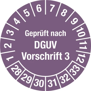 Geprüft nach DGUV, Dokumentenfolie, Ø 30 mm, VE 10 Stk, 28 - 33, violett kaiserkraft