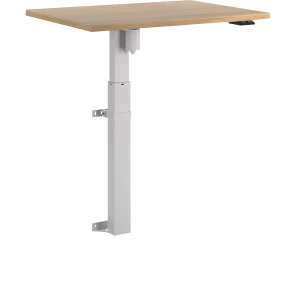 1-Säulen-Schreibtisch Atlanta, Wandmontage, BxT 800 x 600 mm, weiß, Buche kaiserkraft