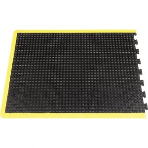 Miltex Anti-Ermüdungsmatte Yoga Dome Basic, schwarz/gelb, LxB 1200 x 900 mm, Endstück