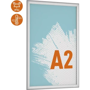 DURABLE Robuster Aluminium-Klapprahmen Outdoor, Aluminium, eloxiert, HxB 645 x 470 mm, Format A2