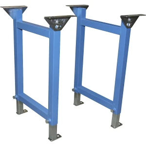 Stütze, für Schwerlast-Rollenbahnen, blau, Bahn-B 900 mm, H 680 - 1100 mm kaiserkraft