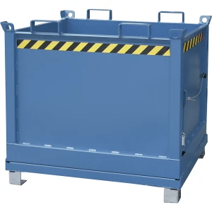 eurokraft pro Klappbodenbehälter, Volumen 1,0 m³, enzianblau RAL 5010