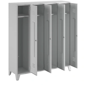 Wolf Spind Berlin 2, 4 Abteile, lichtgrau, Breite 1600 mm, flache Dachform