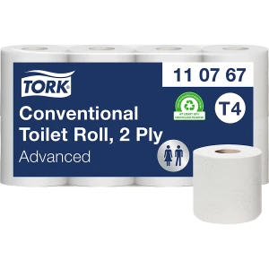 TORK Toilettenpapier, Haushaltsrolle, Tissue, 2-lagig, weiß, VE 64 Rollen à 250 Blatt, ab 6 VE