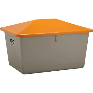 CEMO Recipiente para material a granel em plástico reforçado por fibra de vidro , volume 1100 l, sem abertura de remoção, recipiente cinzento,