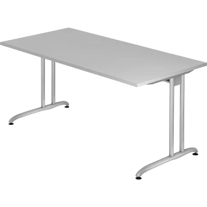 Schreibtisch, HxT 720 x 800 mm, Breite 1600 mm, lichtgrau kaiserkraft