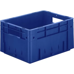 kaiserkraft Recipiente Euro para cargas pesadas, polipropileno, volume 17,5 l, CxLxA 400 x 300 x 210 mm, paredes fechadas, fundo fechado, azul, UE 4