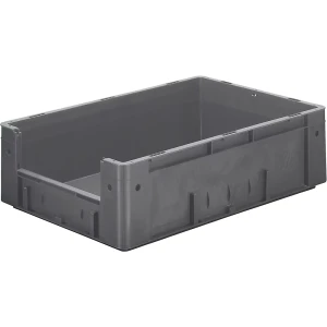 Euro-Stapelbehälter mit Eingriff, Volumen 31 l, LxBxH 600 x 400 x 175 mm, VE 2 Stk, grau kaiserkraft