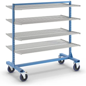 eurokraft pro Tragarm-Regalwagen, Tragfähigkeit 500 kg, Grundmodell ohne Tragarme