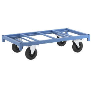 eurokraft pro Plattformwagen MODULAR, Tragfähigkeit 500 kg, Ladefläche 1300 x 700 mm, 2 Lenkrollen mit Doppelstopp, 2 Bockrollen
