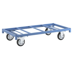 eurokraft pro Plattformwagen MODULAR, Tragfähigkeit 1200 kg, Ladefläche 1550 x 800 mm, 2 Lenkrollen mit Doppelstopp, 2 Bockrollen