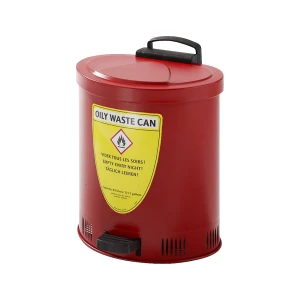 kaiserkraft Recipiente de segurança para resíduos com tampa de fecho automático, em chapa de aço, volume 35 l, Recipiente de segurança para resíduos