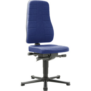 bimos Arbeitsdrehstuhl All-in-One, mit Bodengleitern, Stoffpolster, blau
