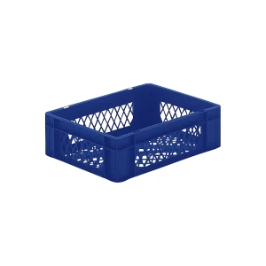 Euro-Format-Stapelbehälter, Wände und Boden durchbrochen, LxBxH 400 x 300 x 120 mm, blau, VE 5 Stk kaiserkraft