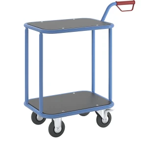 eurokraft pro Griffroller, Tragfähigkeit 200 kg, 2 Ladeflächen, LxB 600 x 450 mm