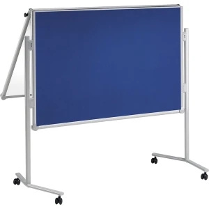 MAUL Painel de conferência pro, dobrável , tecido azul/quadro branco, LxA 1200 x 1500 mm, Painel de conferência pro, dobrável, tecido azul/quadro