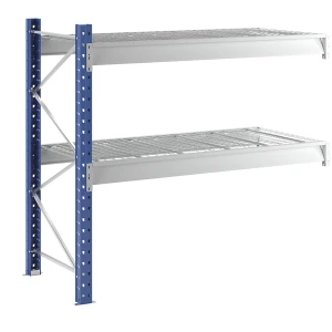 Manorga Schwerlast-Großfachregal mit Drahtgitterauflagen, Rahmenfarbe Blau, HxBxT 1996 x 2330 x 1000 mm, Anbauregal