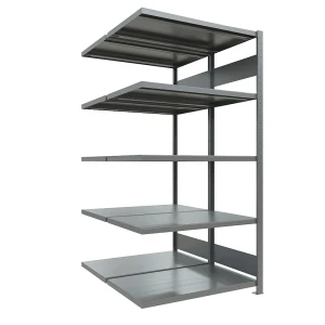 eurokraft pro Steckregal, doppelreihig, Fachboden-BxT 1300 x (2 x 600) mm, verzinkt, Höhe 2000 mm, Anbauregal