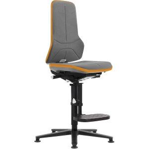 bimos NEON Arbeitsdrehstuhl, Gleiter, Aufstiegshilfe, Permanentkontakt, Supertec, Flexband orange