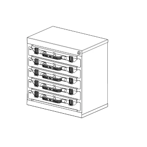 eurokraft pro Torre com malas de divisórias , AxLxP 434 x 416 x 256 mm, 5 malas, 75 latas de sistema, Torre com malas de divisórias, AxLxP 434 x 416 x