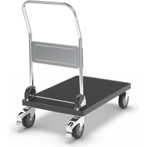 Kunststoff-Plattformwagen, 1 Schiebebügel, klappbar, Tragfähigkeit 230 kg kaiserkraft