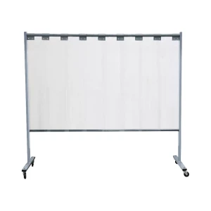 Schweißer-Schutzwand fahrbar, 1 teilige Ausführung, HxB 1900 x 2100 mm, mit Lamellenvorhang, glasklar kaiserkraft