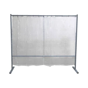 Schweißer-Schutzwand fahrbar, 1 teilige Ausführung, HxB 1900 x 2100 mm, mit Schweißerschutzfolie, glasklar kaiserkraft