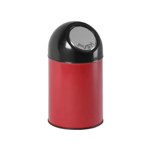 Push-Mülleimer, Stahl, Volumen 30 l, verzinkter Innenbehälter, rot kaiserkraft