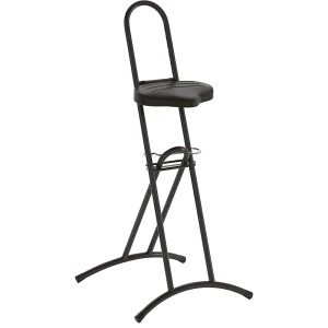 kaiserkraft Apoio de pé com assento giratório, amplitude de regulação em altura 610 - 860 mm, preto, Apoio de pé com assento giratório, amplitude de