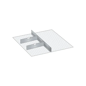 LISTA Schubladeneinteilungsmaterial-Set, 1 Schlitzwand und 2 Trennbleche, 3-teilig, für Fronthöhe 150 mm