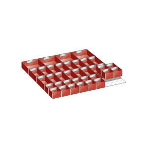 LISTA Schubladeneinteilungsmaterial-Set, 36 Einsatzkästen, für Fronthöhe 50 mm