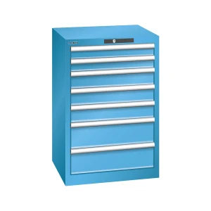 LISTA Schubladenschrank, 7 Schubladen, BxTxH 564 x 572 x 850 mm, lichtblau