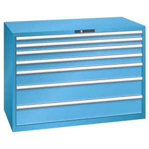 LISTA Schubladenschrank, 7 Schubladen, BxTxH 1431 x 725 x 1000 mm, lichtblau