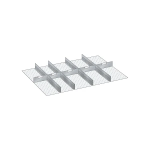 LISTA Schubladeneinteilungsset, 4 Schlitzwände, 5 Trennbleche, 9-teilig, für Fronthöhe 100, 125 mm